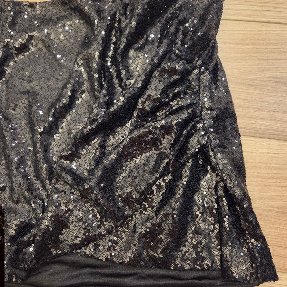 Anna-Kaci Women's Side Pleated Tulip Hem Sparkly Sequin Mini Skirt size XL - Picture 3 of 7